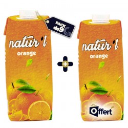 PACK DE 9 JUS NATUREL - JUS D'ORANGE - 1L
